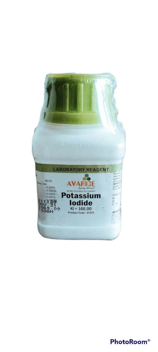 Potassium Iodide 100gm Lab Grade MAKE AVARICE ( CAS 7681-11-0)