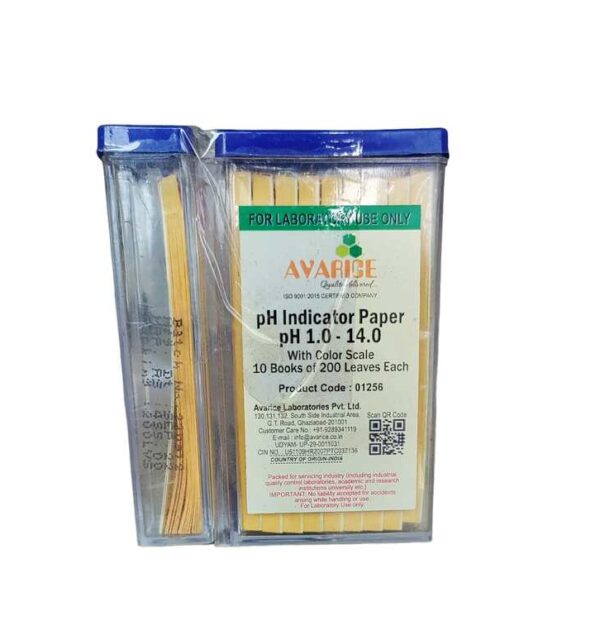 PH Paper Indicator 1-14 with colour scale 200 Leaves Make AVARICE