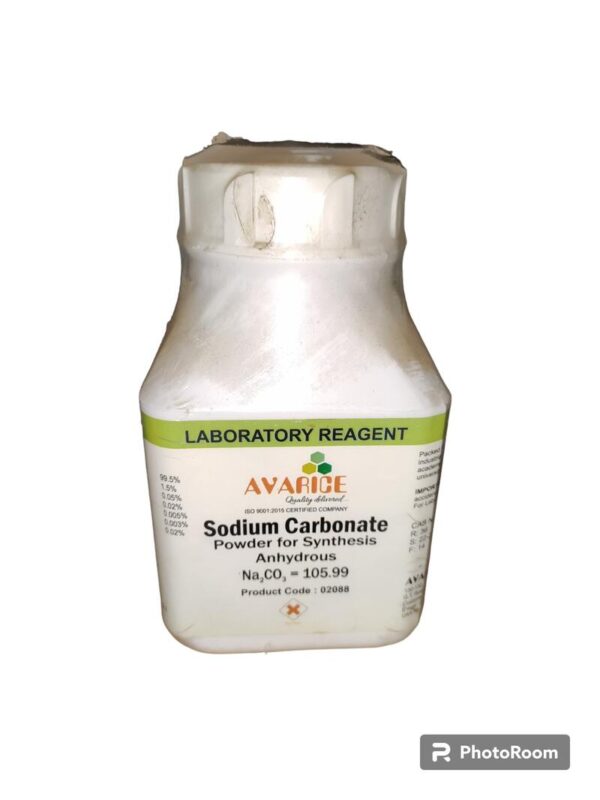 Sodium Carbonate Powder for Synthesis (Anhy) 500gm Assay (acidimetric after drying) 98% AVARICE CAS 497-19-8