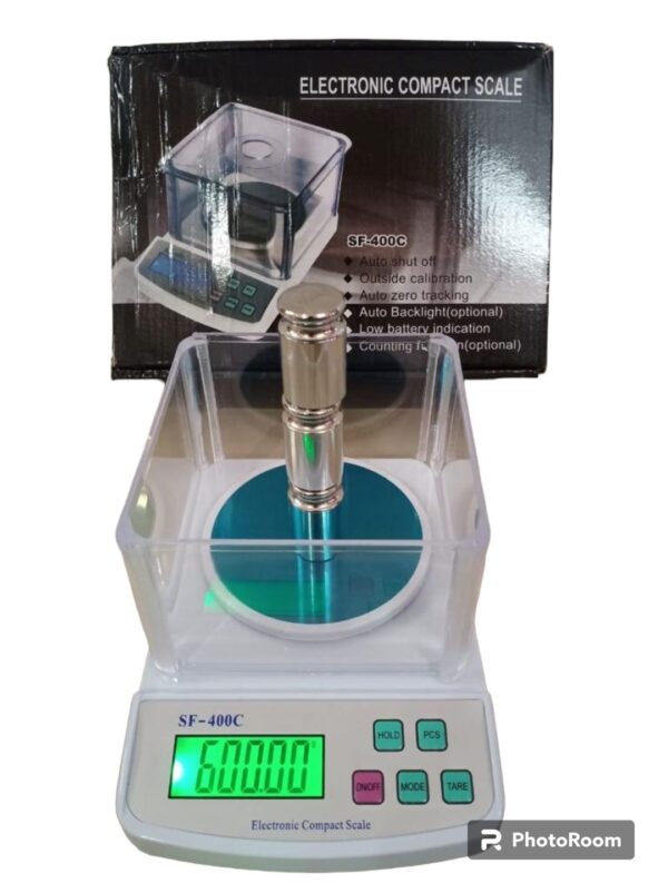 600g x 0.01g SF400C Digital Weighing Scale with Wind Shield & Mains Power Cord