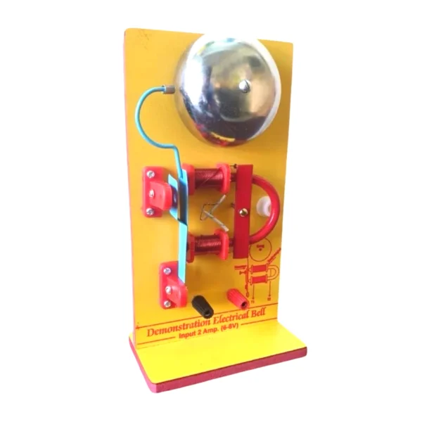 Electric Bell Demonstration Model on Wooden Stand