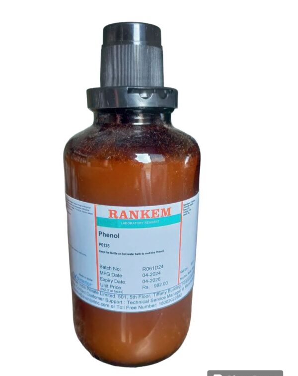 RANKEM Phenol Carbolic Acid 500gm white crystals 99.9% CAS NO 108-95-2