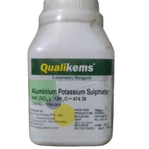 QUALIKEMS Aluminium Potassium Sulphate Purified Dodecahydrate 500gm (Potassium Alum) Assay (ex Al) 99.0% CAS NO 7784-24-9