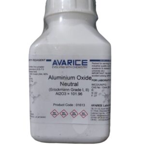 AVARICE Aluminium Oxide Neutral (Brockmann Grade I, II) (pH value 6.5 - 7.5) 500gm CAS NO  1344-28-1 Mesh size (100-300 mesh) Min. 90.0%