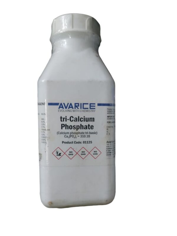 AVARICE tri Calcium Phosphate 500gm (Calcium Phosphate Tribasic) Assay (Complexometric) 90.0% CAS NO 7758-87-4
