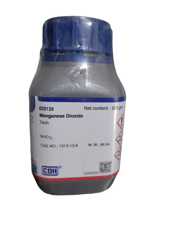 CDH Manganese Dioxide Technical 500gm Assay (Iodometric) 75.0-85.0% CAS NO 1313-13-9