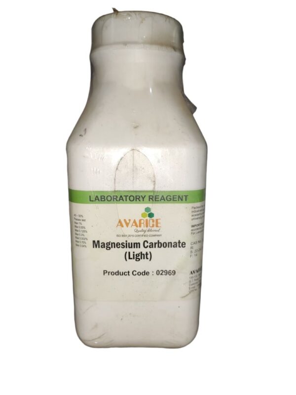 AVARICE Magnesium Carbonate Basic Light 250gm Assay (As Mg; Complexometric) 24.0% CAS NO 39409-82-0