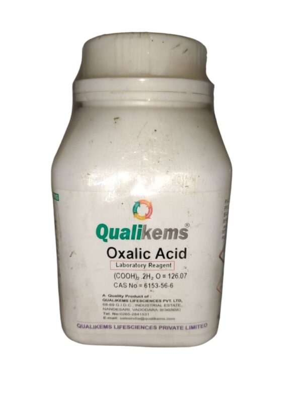 QUALIKEMS Oxalic Acid Purified 500gm (Ethanedioic acid) CAS NO 6153-56-6