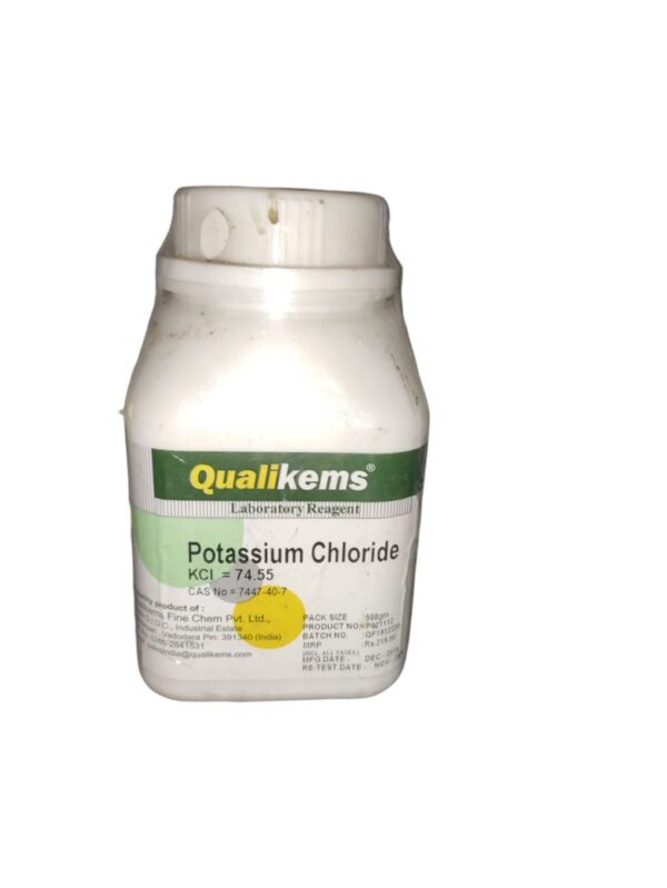 QUALIKEMS Potassium Chloride 500gm Assay (Argentometric) 99.0% CAS NO 7447-40-7