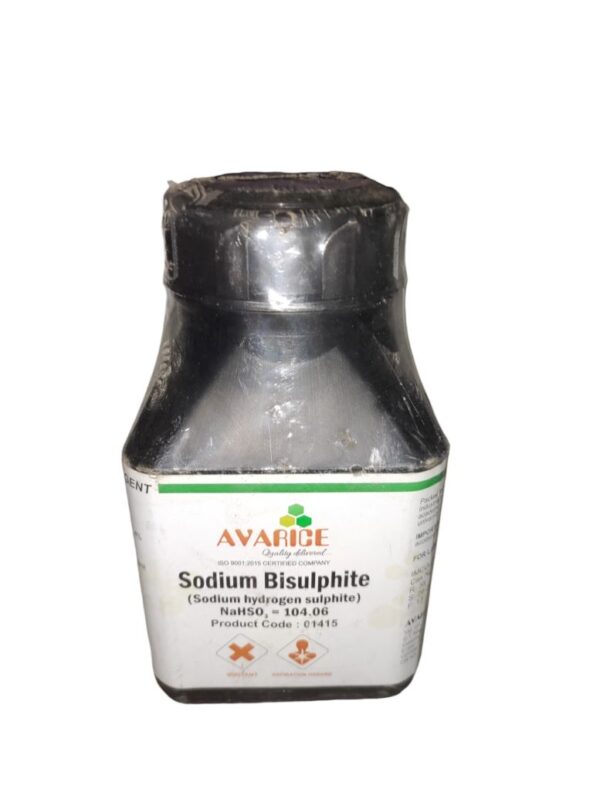 AVARICE Sodium Bisulphite 500gm Assay (Iodometry) 58.5-67.4% CAS NO  7631-90-5