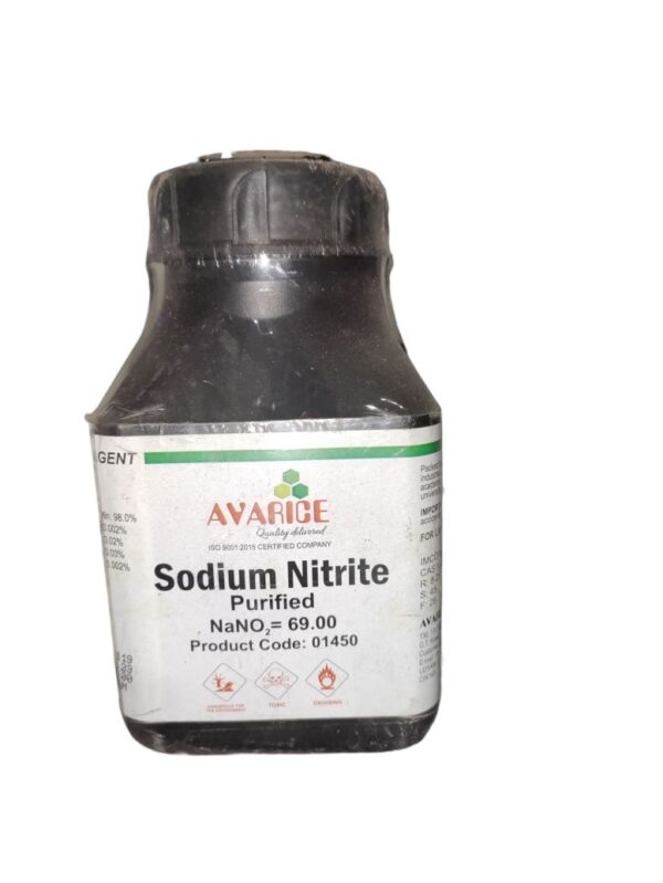 AVARICE Sodium Nitrite Purified 500gm Assay (ex NO2 Oxidimetric) 98.0% CAS NO 7632-00-0
