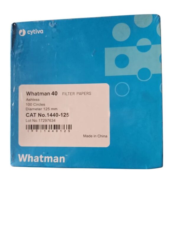 WHATMAN No 40 Filter Papers Ashless 100 Circles Diameter 125mm CAT No 1440-125