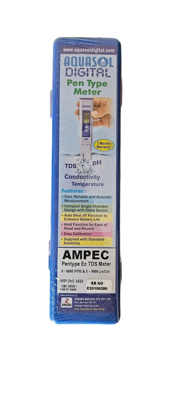 AQUASOL TDS Meter Digital Pen Type