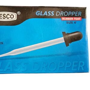 DESCO Glass Dropper 4" (Pack Of 12pc) with Powerful Rubber Sucker Export Quality