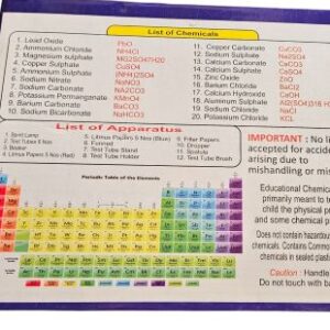 Chemistry Lab Kit School Grade (20 Chemicals+12 Apparatus)