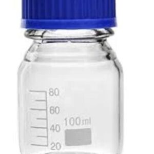 Borosilicate REAGENT BOTTLE WIDE MOUTH WITH BLUE SCREW 125 ML