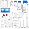 Complete Science Lab Equipment Kit 28 Items- Borosilicate Glass Beakers, Conical Flasks and more - Ideal for Chemistry Labs, laboratory equipment for lab