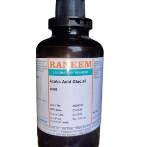 RANKEM Acetic Acid Glacial 99.5% 500ML LR CAS 64-19-7