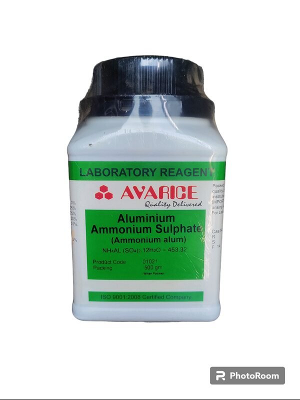 Aluminium Ammonium Sulphate 500 GM LR MAKE AVARICE