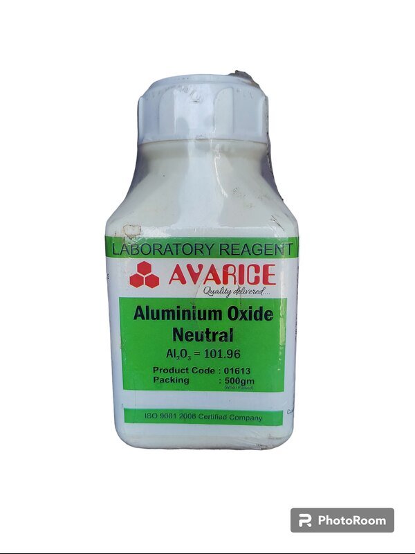 Aluminium Oxide 500 GM LR MAKE AVARICE CAS NO 1344-28-1