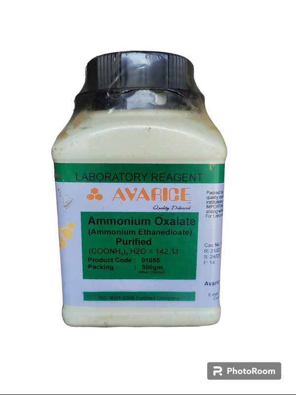 Ammonium Oxalate LR 500 GM MAKE AVARICE CAS NO 6009-70-7