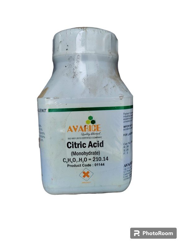 Citric Acid Monohydrate 500GM Make AVARICE CAS NO 5949-29-1