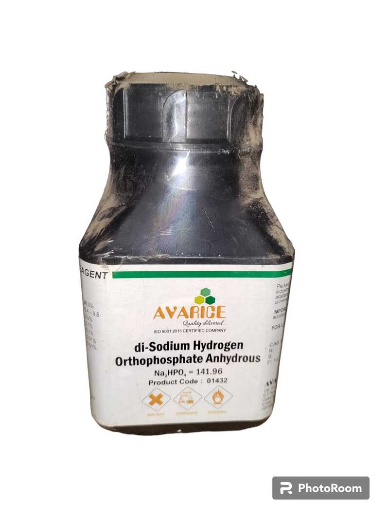 diSodium Hydrogen Orthophosphate Anhydrous 500gm Assay (acidimetric dried subs.) 98.0% CAS 7558-79-4 MAKE AVARICE
