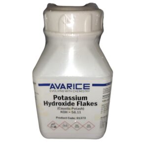 AVARICE Potassium Hydroxide Flakes (Caustic Potash) 500gm Assay (Acidimetric) 85.0% CAS NO 1310-58-3
