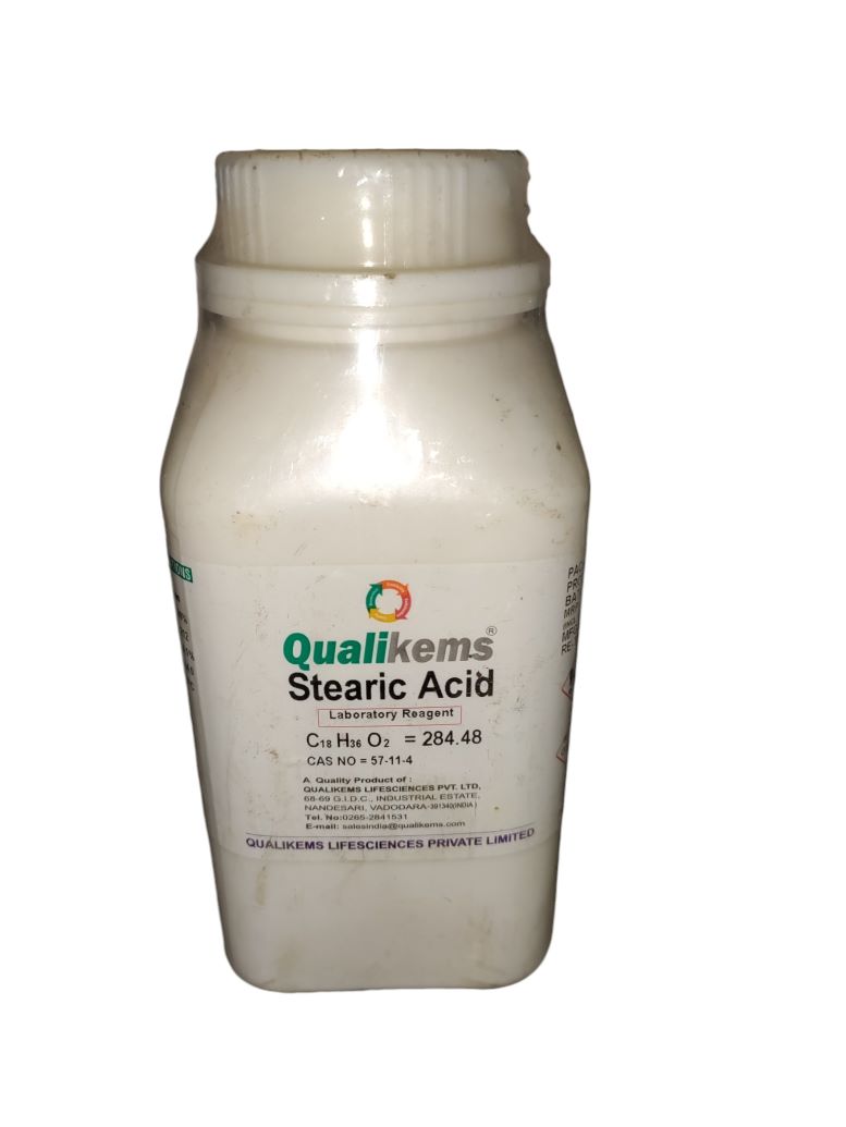 QUALIKEMS Stearic Acid for Synthesis 500gm Total assay (Palmitic acids stearic acid)(GC) 90.% CAS NO 57-11-4