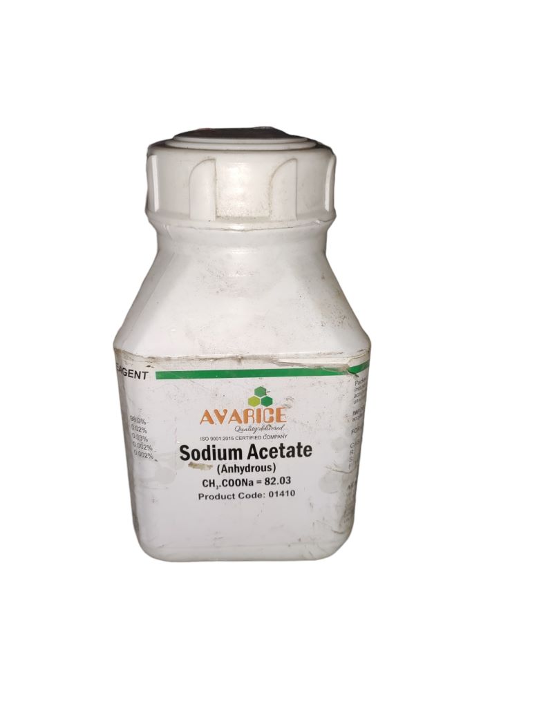 AVARICE Sodium Acetate Anhydrous 500gm Assay (Non-aqueous) 98.0% CAS NO 127-09-3