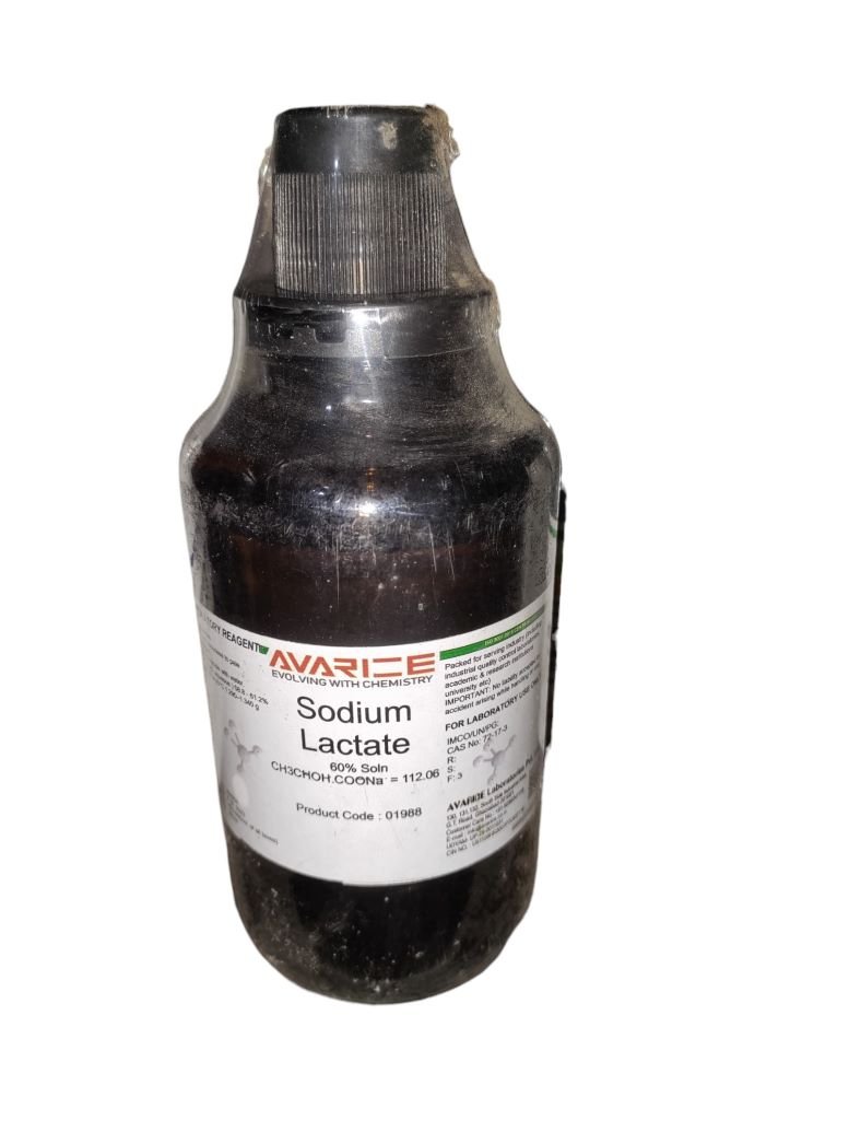 AVARICE Sodium Lactate 60% Soln. 500ml Assay (Non-aqueous) 58.8-61.2% CAS NO 72-17-3