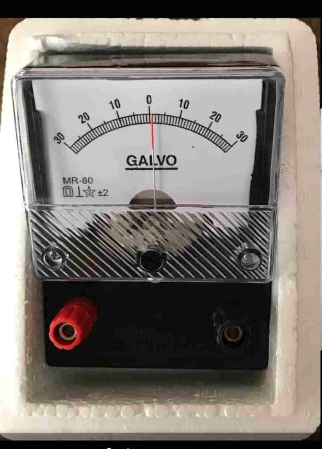 GALVANOMETER EDM-80 Desk Stand Analog 30-0-30 (20uA/Div) Moving Coil Galvanometer (Black) Potable Galvo Meter used in labs for experiments